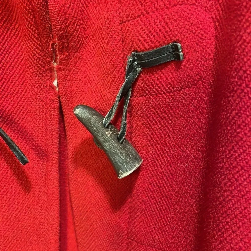 BURBERRY woman’s red wool long trench coat - Picture 5 of 16
